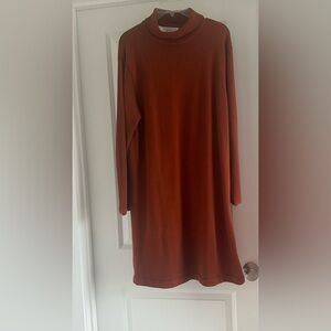 Chic Long Sleeve Rust Dress